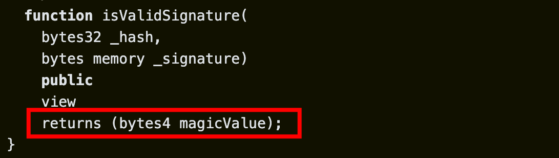 isValidSignature function