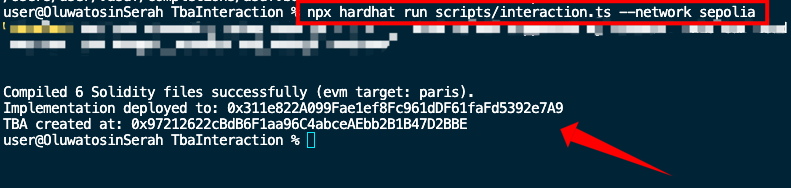 hardhat run script result