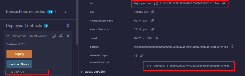 screenshot showing the recorded nonce
