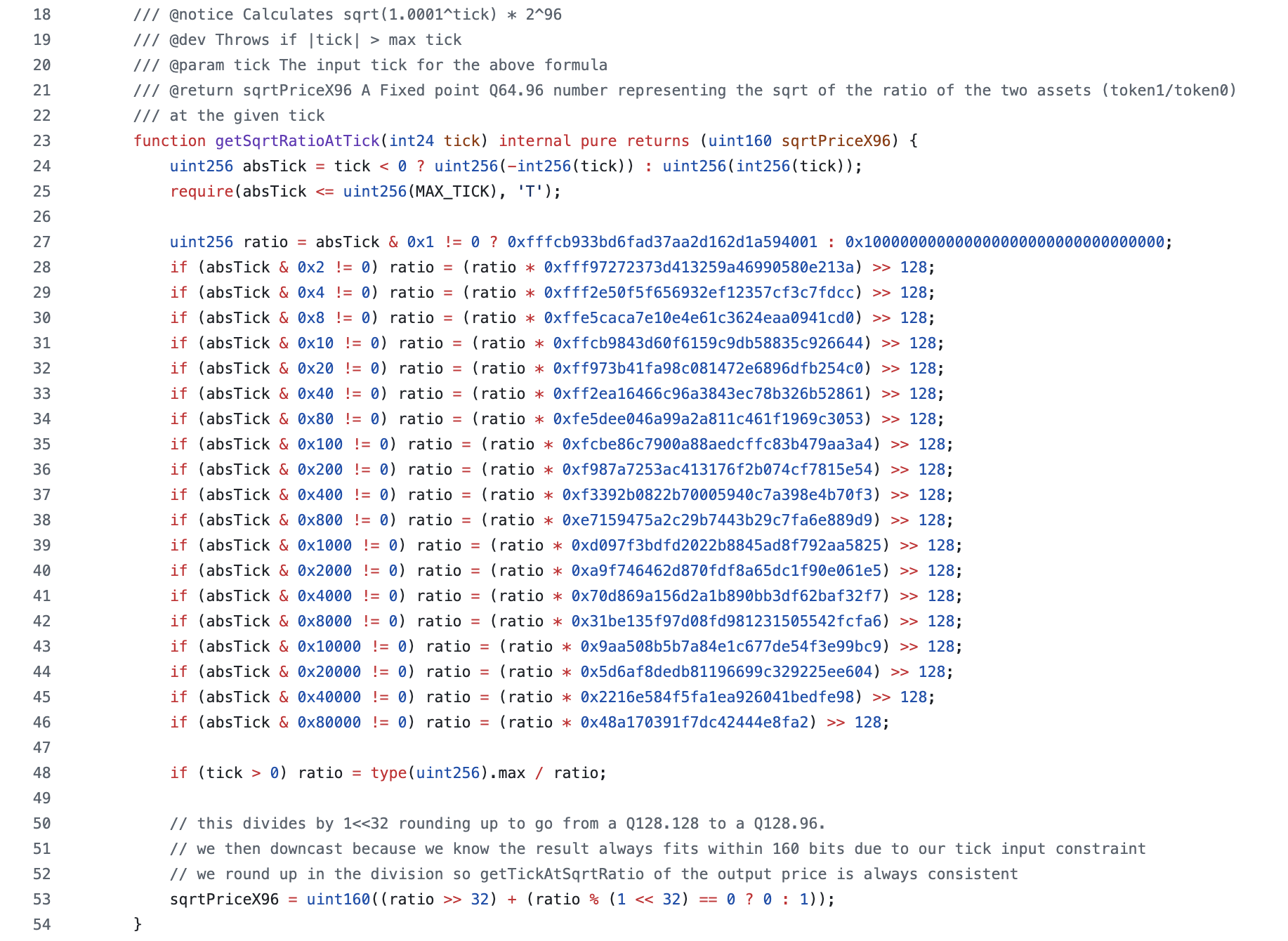 screenshot of getsqrtratioattick()
