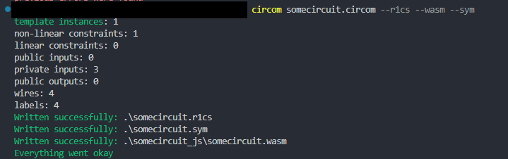 circom command line result