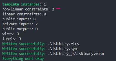 checking the number of r1cs constraints in the terminal