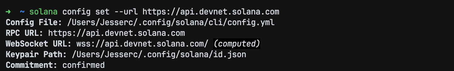 A shell command to switch the default network to testnet