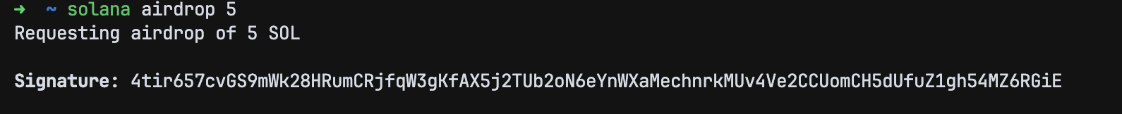 Airdropping 5 sol on the testnet