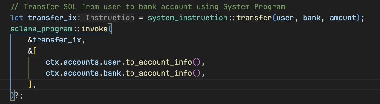 A screenshot showing the transfer CPI instructions