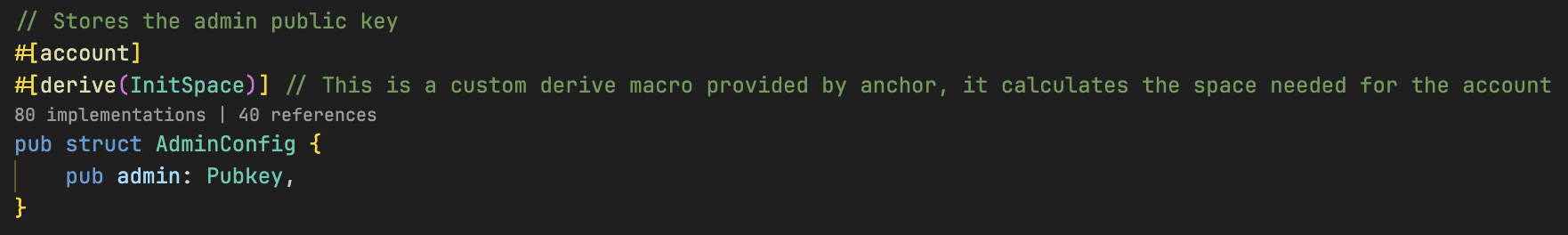 Account definition of AdminConfig