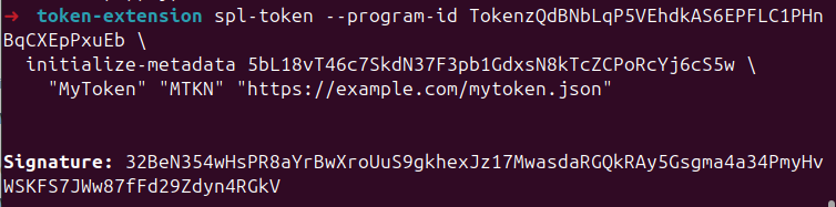 an spl-token cli command to initialize the token’s metadata.