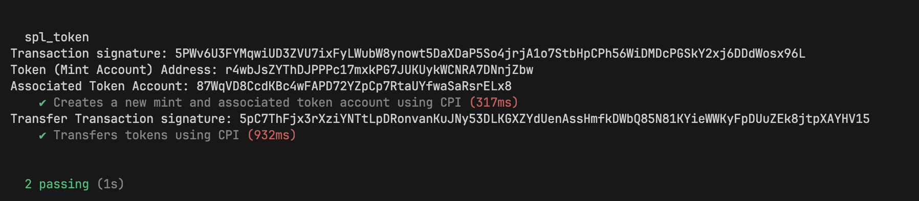 a successful test run