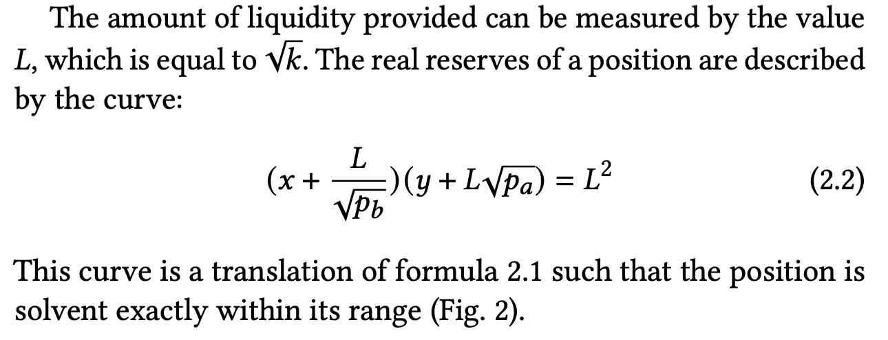 Constant product formula in the Uniswap V3 Whitepaper