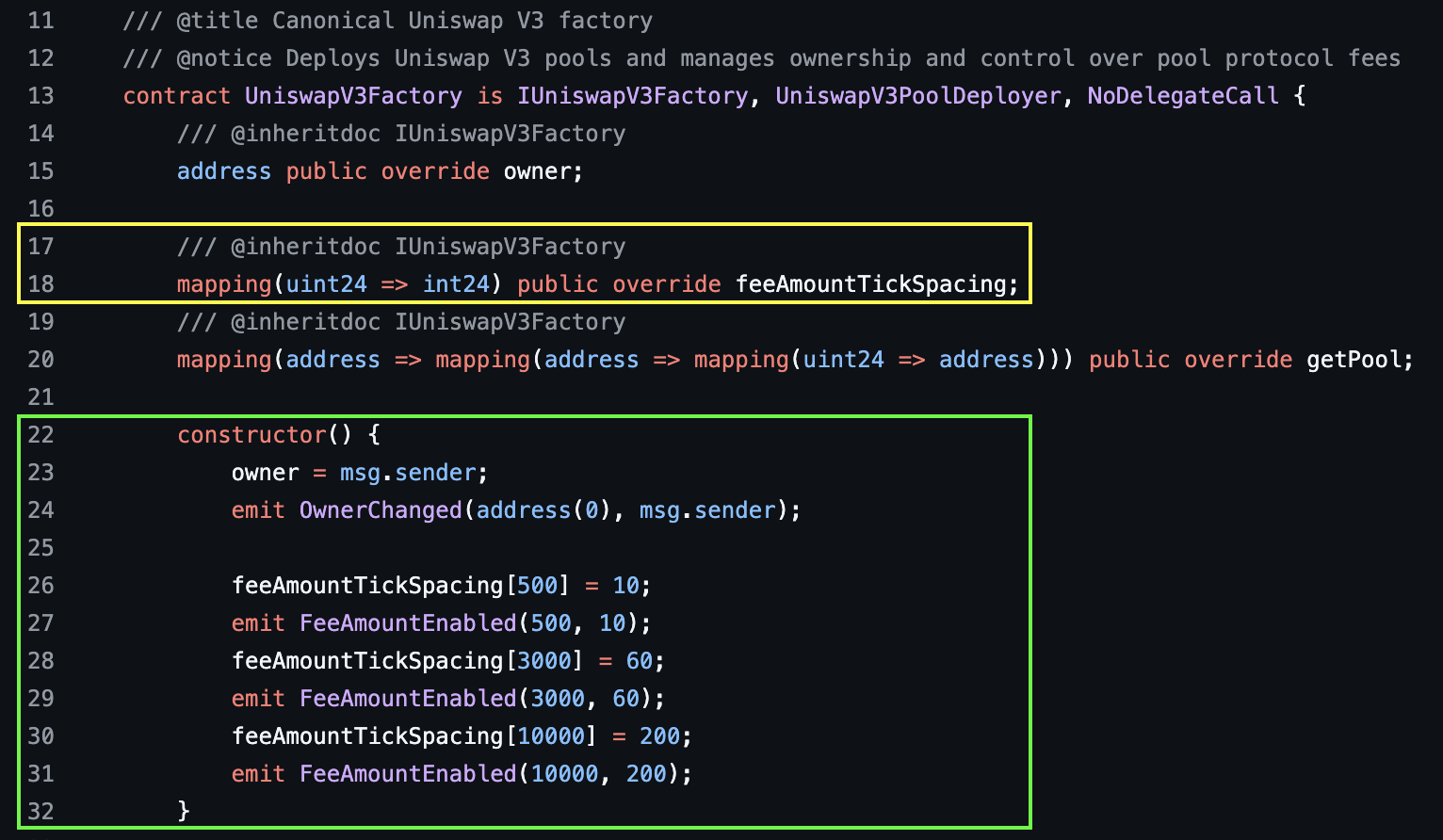 feeSpacingMapping code screenshot