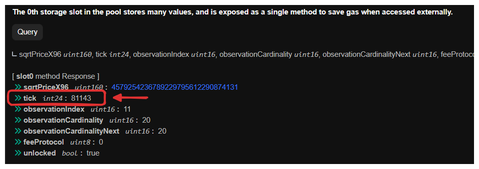 A screenshot of the ETH DAI tick on Basescan