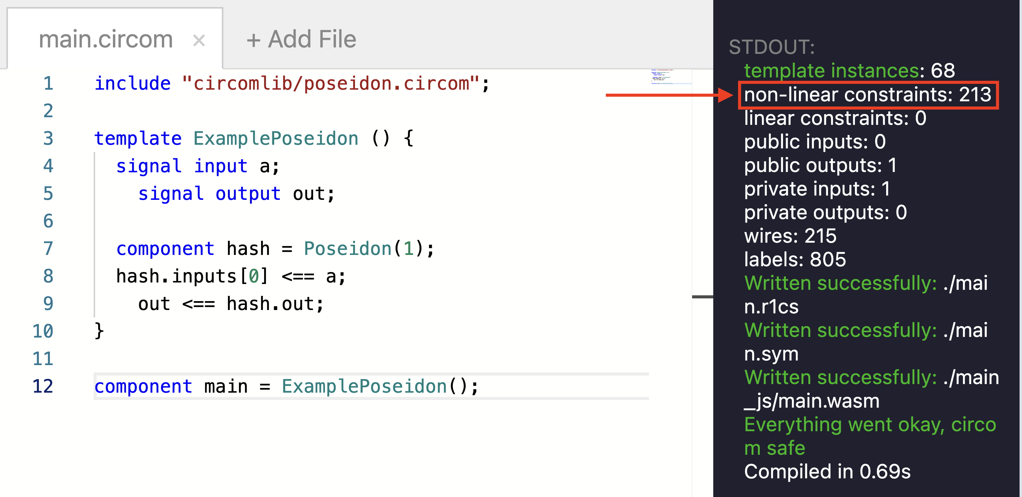 Poseidon constraints