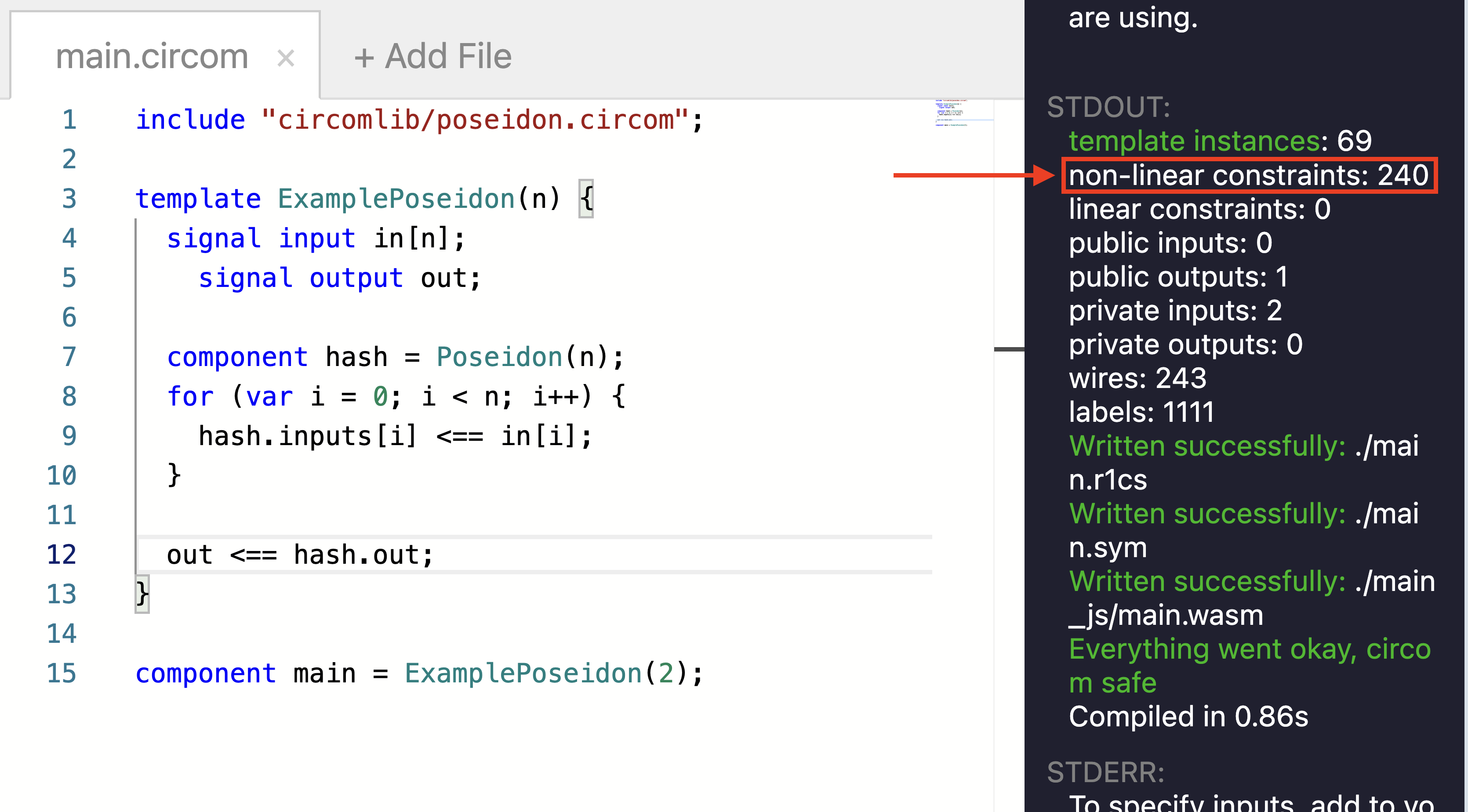multi poseidon constraints