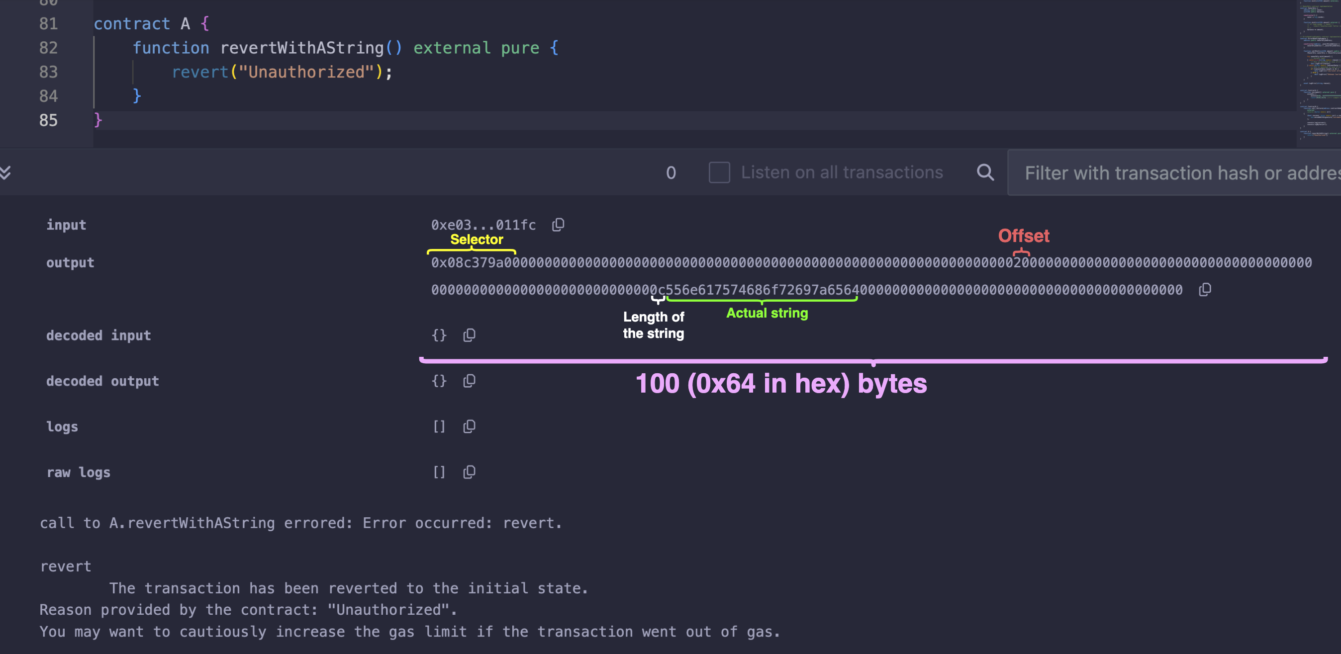 interpreting the raw revert error output