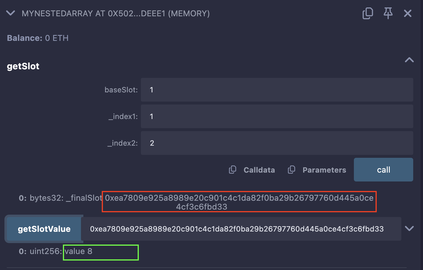 remix screenshot of the slot and slot value